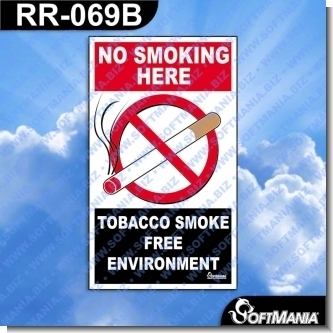 Read full article Premade Sign - NO SMOKING HERE - TOBACCO SMOKE FREE ENVIRONMENT