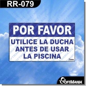 Lee el articulo completo Rotulo Prefabricado - POR FAVOR UTILICE LA DUCHA ANTES DE USAR LA PISCINA Lee el articulo completo Rotulo Prefabricado - POR FAVOR UTILICE LA DUCHA ANTES DE USAR LA PISCINA