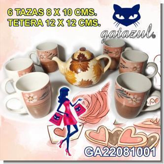 Lee el articulo completo ELEGANTE JUEGO DE CAFE DE PORCELANA PARA 6 PERSONAS - CON 6 TAZAS DE 8 X 10 CENTIMETROS Y TETERA DE 12 X 12 CENTIMETROS
