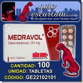 Lee el articulo completo MEDRAVOL DIMENHIDRINATO 50 MG PARA PREVENIR NAUSEAS, VOMITOS Y MAREOS - CAJA DE 100 TABLETAS DE 50 MG