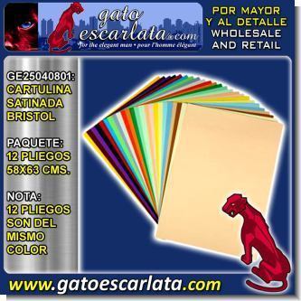 Lee el articulo completo CARTULINA SATINADA BRISTOL DE COLORES - PAQUETE 12 PLIEGOS DE 58X63 CENTIMETROS CADA UNO