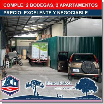 Complejo de tres Bodegas, Oficina y dos Apartamentos en Patarra de Desamparad