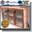 BRMA23080640: Mueble Personalizado Puertas para Estufa de Ladrillo en Madera de Cedro con Vidrio