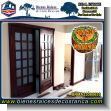 BRMA23080639: Customized Cabinet French Doors with Sandblasted Glass in Cedar Wood