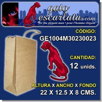 Lee el articulo completo BOLSA PARA REGALOS DE PAPEL KRAFT DE 22 X 12.5 X 8 CENTIMETROS - 12 UNIDADES